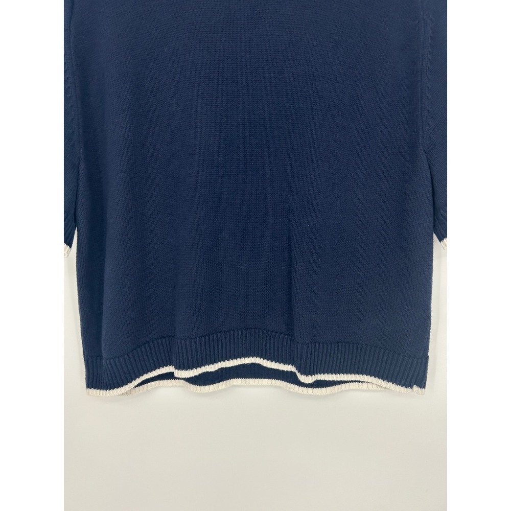 Abercrombie & Fitch Navy Blue Crew Sweater Tee In Women's Large-Boxy Fit Knit - Picture 11 of 11